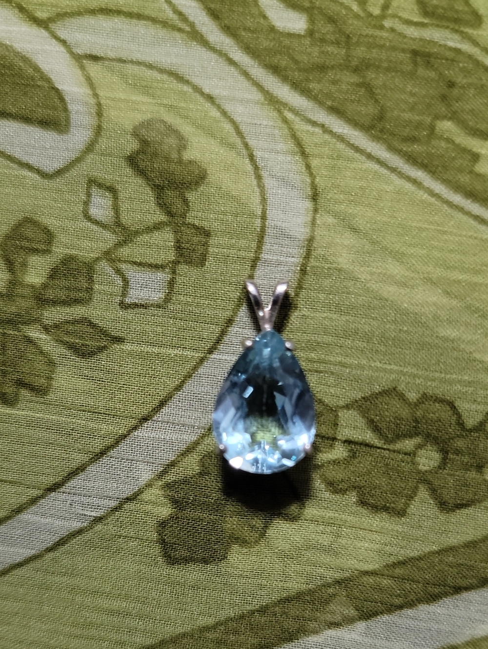 Blue Sky Blue Topaz Teardrop Pendant Necklace Set In Sterling Silver